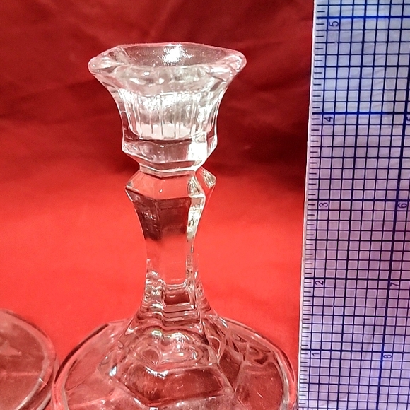 Pair of Glass Tapered Candle Holders - Picture 2 of 3
